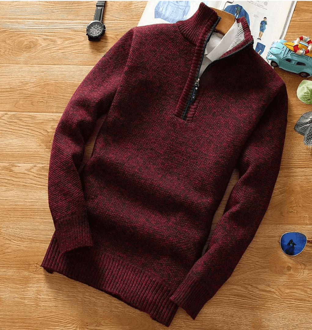 Herr Half-Zip Turtleneck-tröja