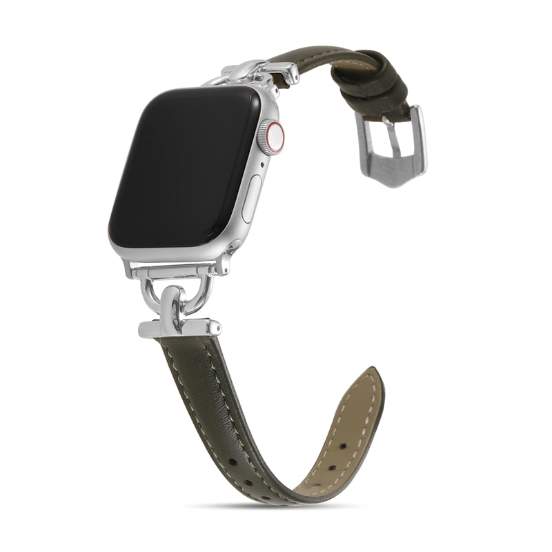 Apple Watch-band i smalt läder