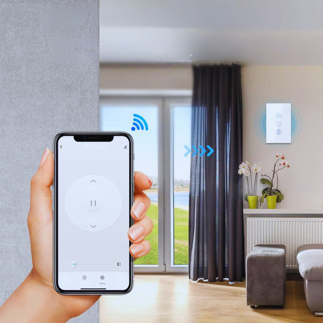 Smart elektrisk gardinbana med fjärrkontroll för appar