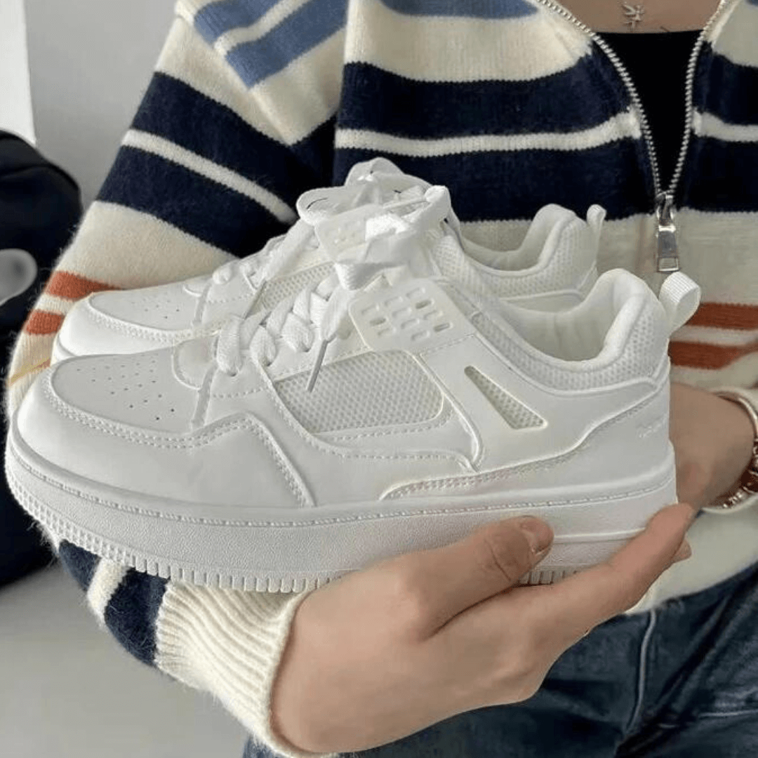 Kvinnors Chic White Platform Sneakers