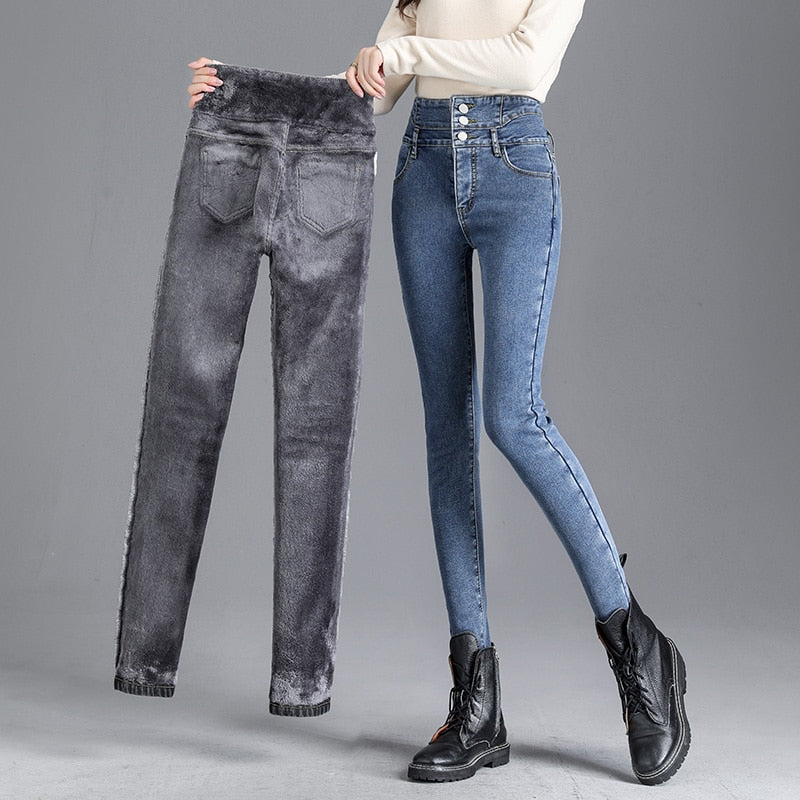 Fleece Jeggings - Jeggings med varmt fleecefoder