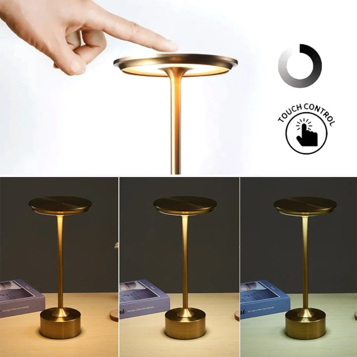 LuxeGlow - Metallic Elegance Lamp