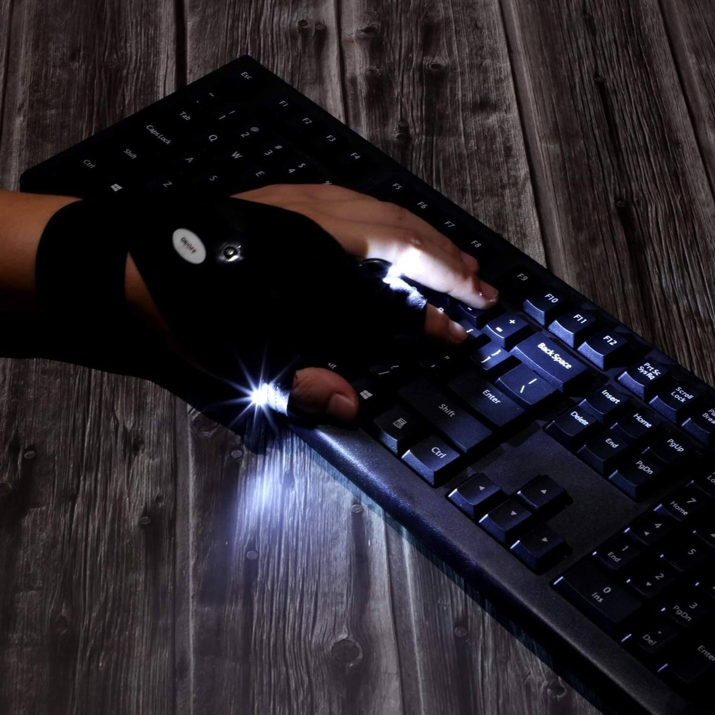 Fingerless Glove LED Ficklampa