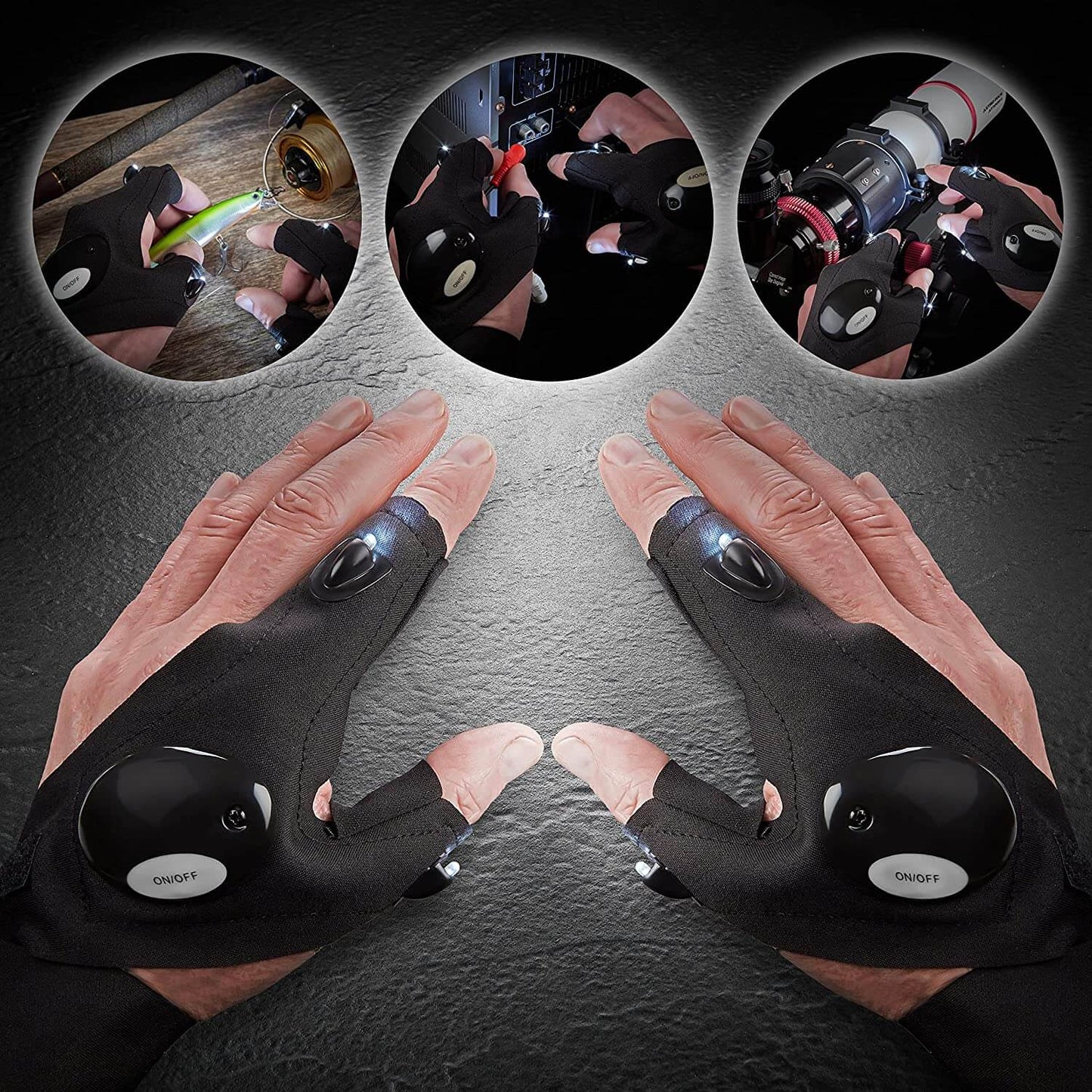 Fingerless Glove LED Ficklampa